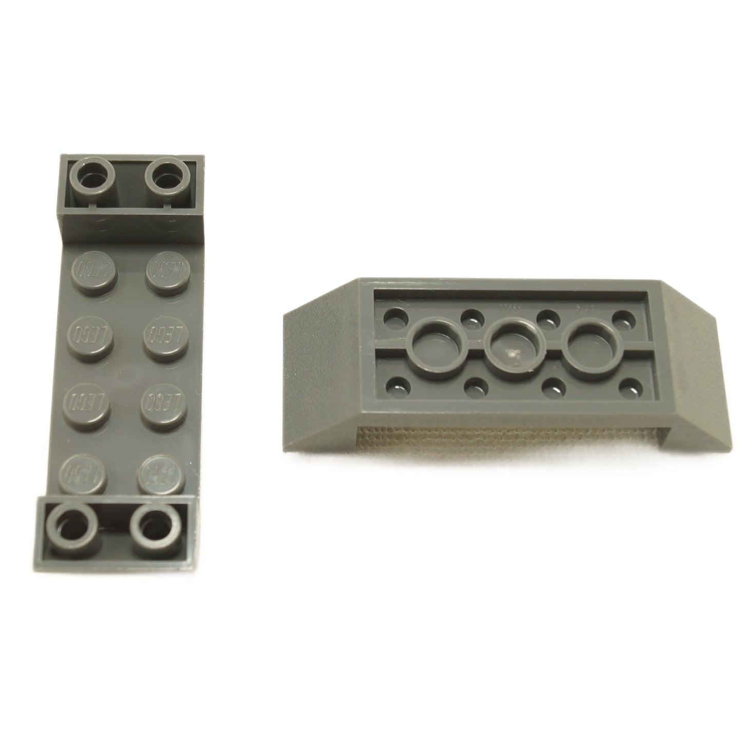 LEGO inverted slope 45 6x2 cutout 22889 underside angled building part, dark bluish gray