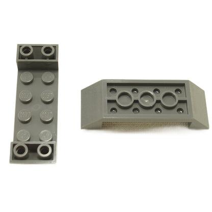 LEGO inverted slope 45 6x2 cutout 22889 underside angled building part, dark bluish gray