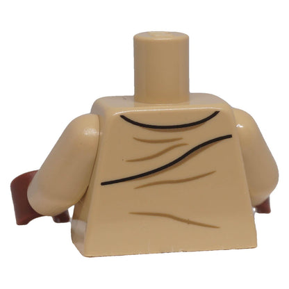 LEGO® jacket torso 973pb5163c01 rear view with printed seam and crease detailing