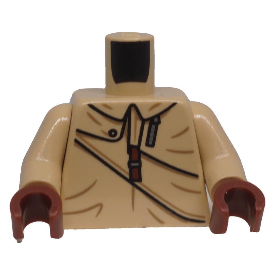 LEGO® jacket torso 973pb5163c01 front with zipper, chest pocket, button and crease pattern