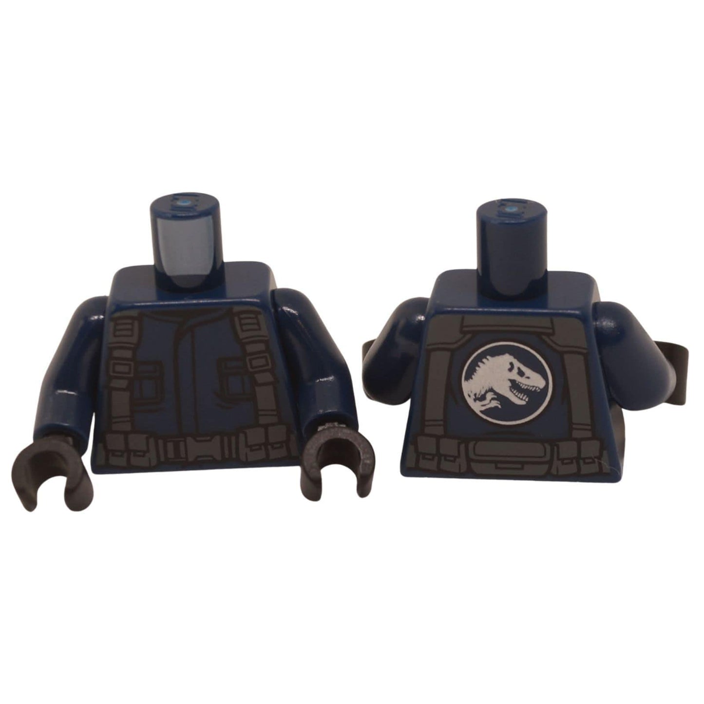 LEGO Jurassic World ACU Torso 973pb3119c01 dark blue shirt with tactical gear front and back view