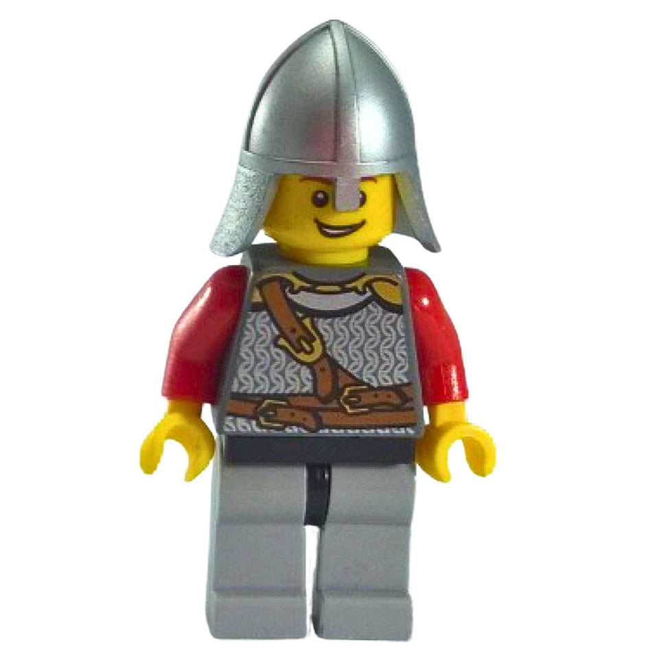 LEGO Kingdoms Lion Knight cas460 minifigure with neck protector helmet and scale mail torso