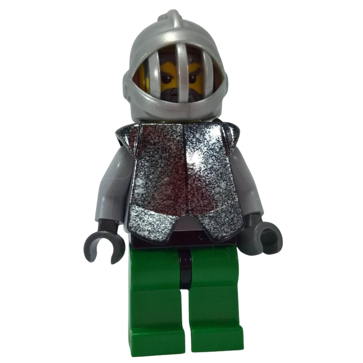 LEGO Knights Kingdom Hero Knight minifigure cas316 with metallic armor and grille helmet