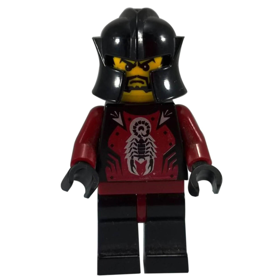 LEGO Knights Kingdom Shadow Knight minifigure cas257 with scorpion torso print