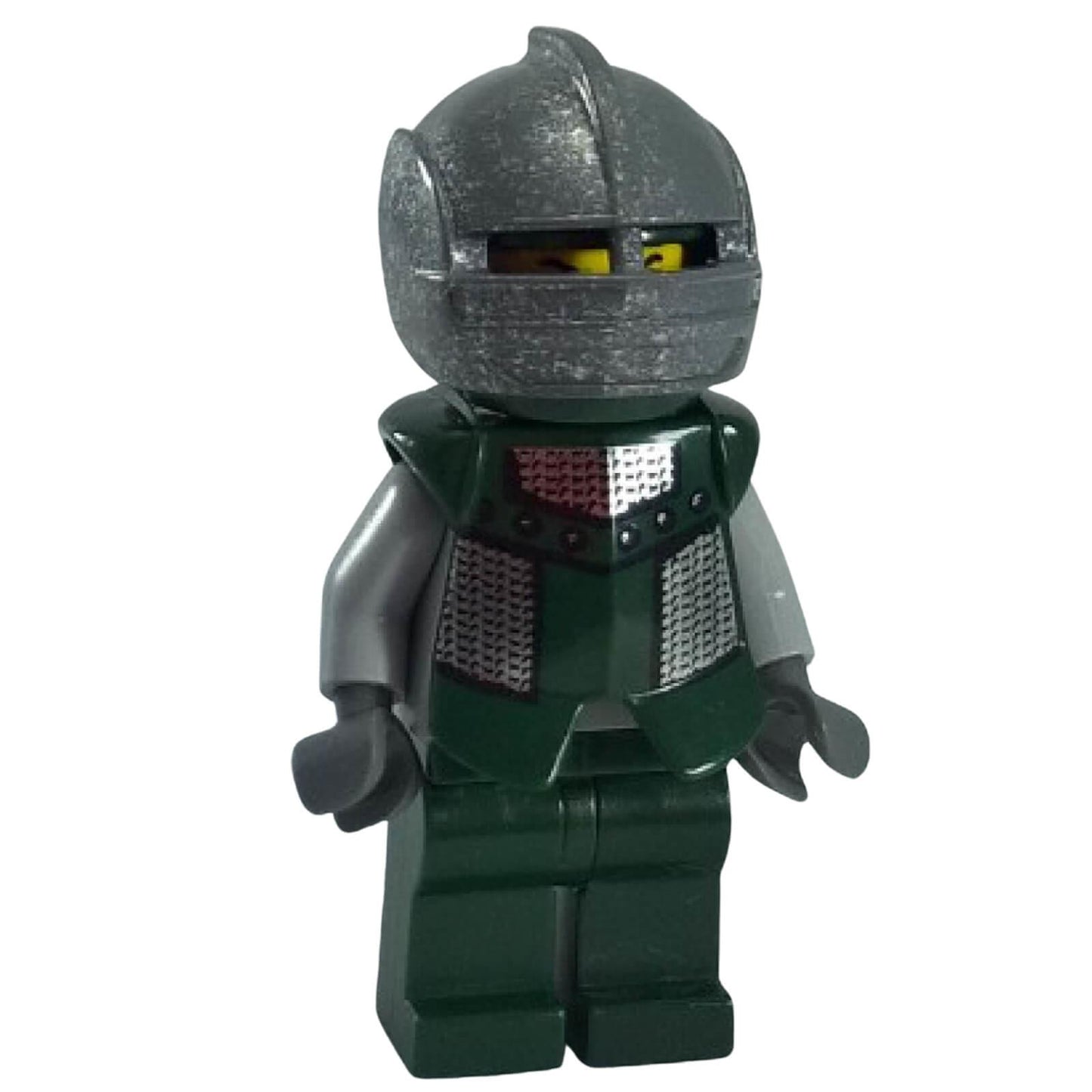 LEGO Knights Kingdom Sir Kentis minifigure cas290 with armored helmet and green torso