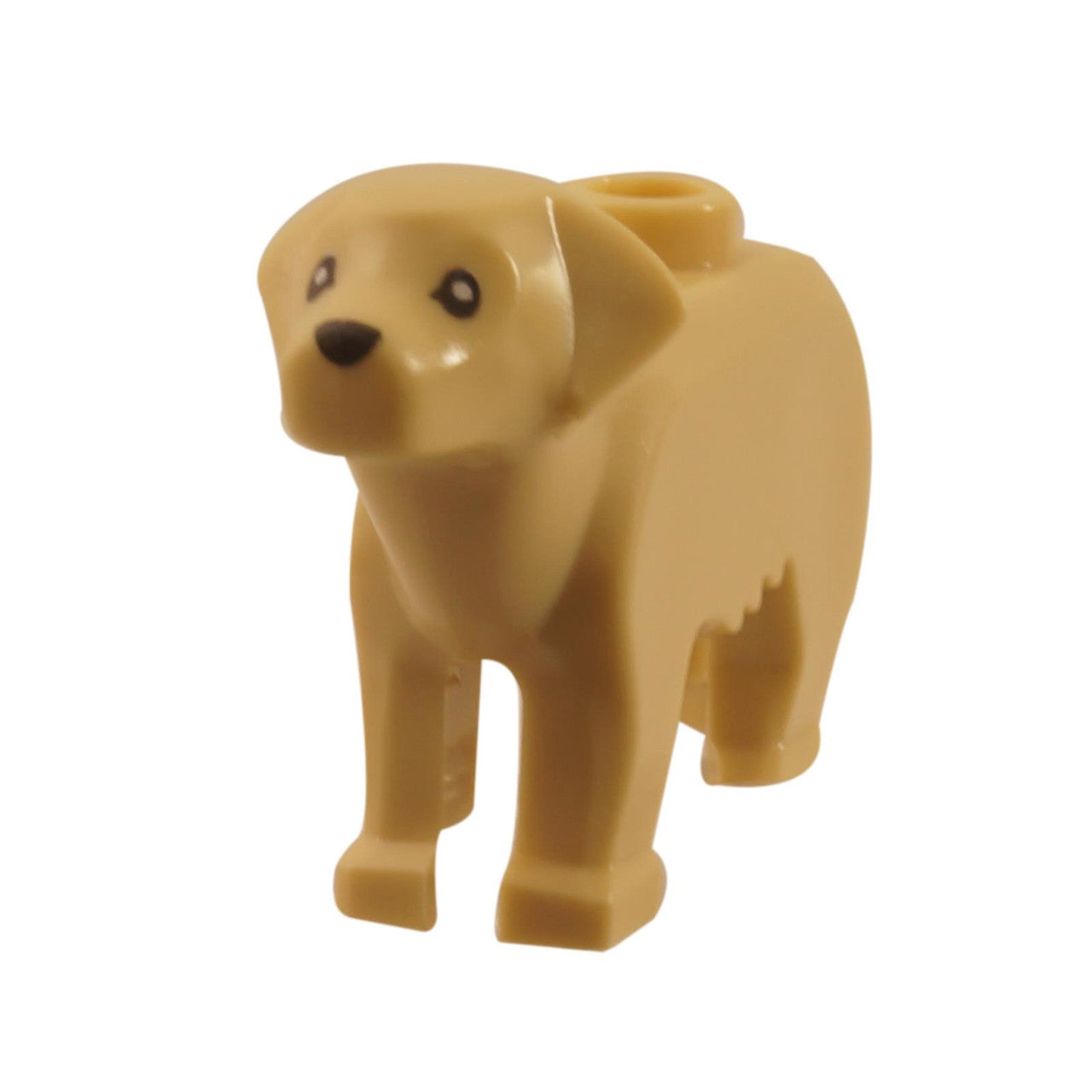 LEGO® Figurka psa Labradora nebo Zlatého retrívra (69962pb01) v béžové barvě s potištěnýma černýma očima a nosem.