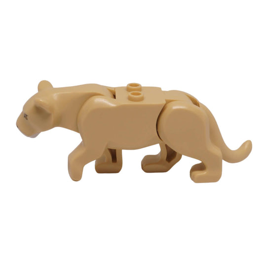 LEGO Lioness animal figure with white muzzle and bright light orange eyes bb0787c01pb05 side profile
