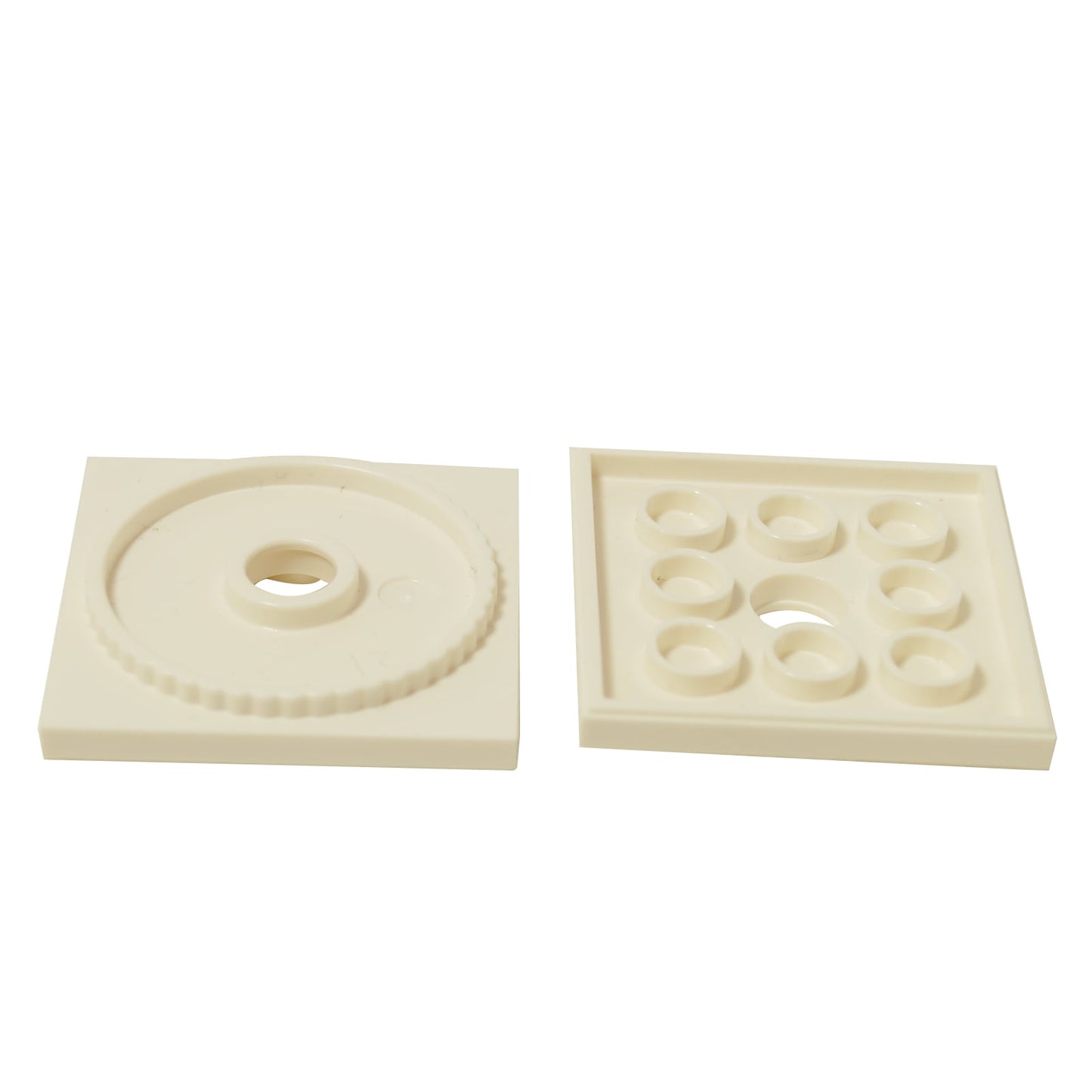 LEGO® locking turntable base 61485 in white, 4x4 rotating plate part for builds and mechanisms
