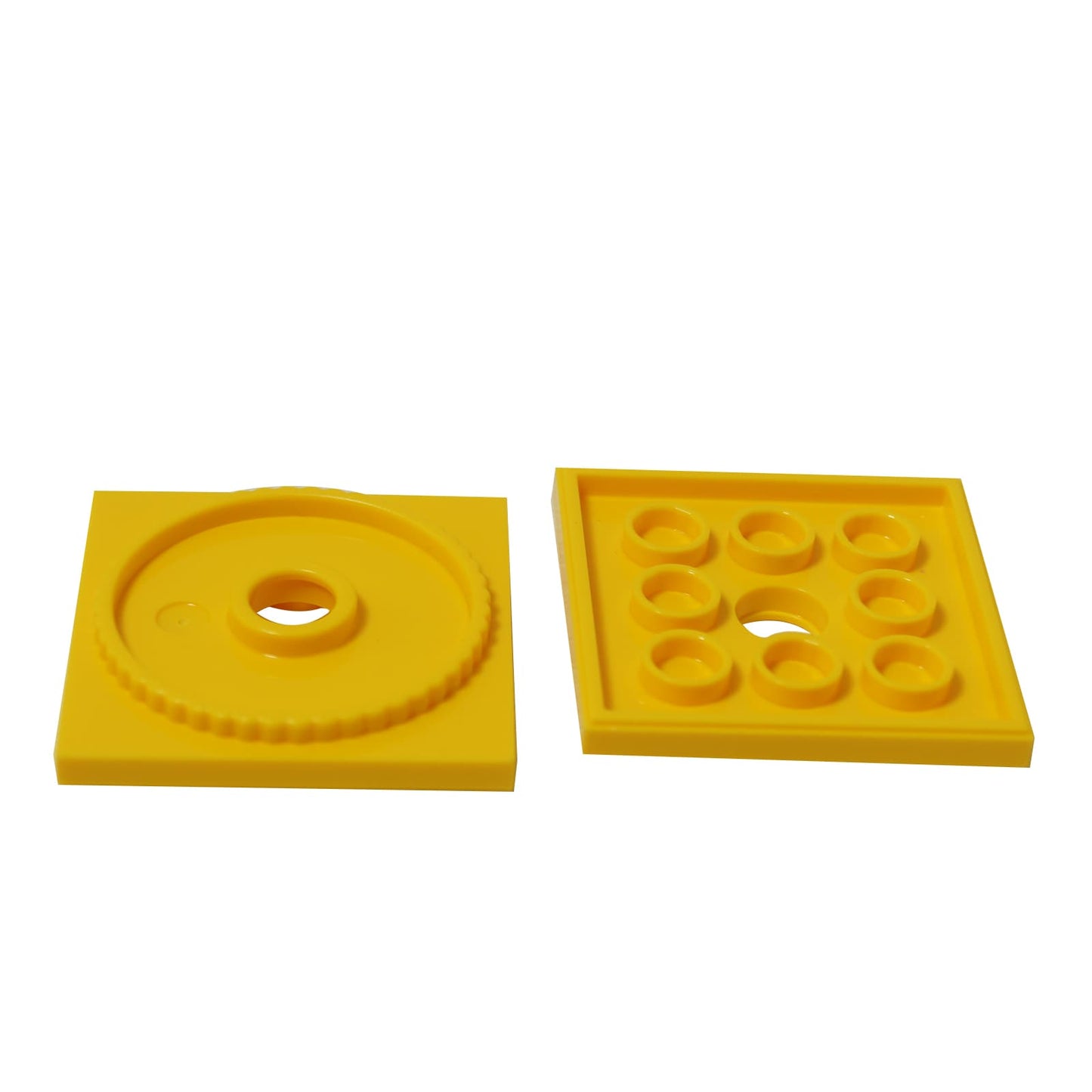 LEGO® locking turntable base 61485 in yellow, 4x4 rotating plate part for builds and mechanisms

