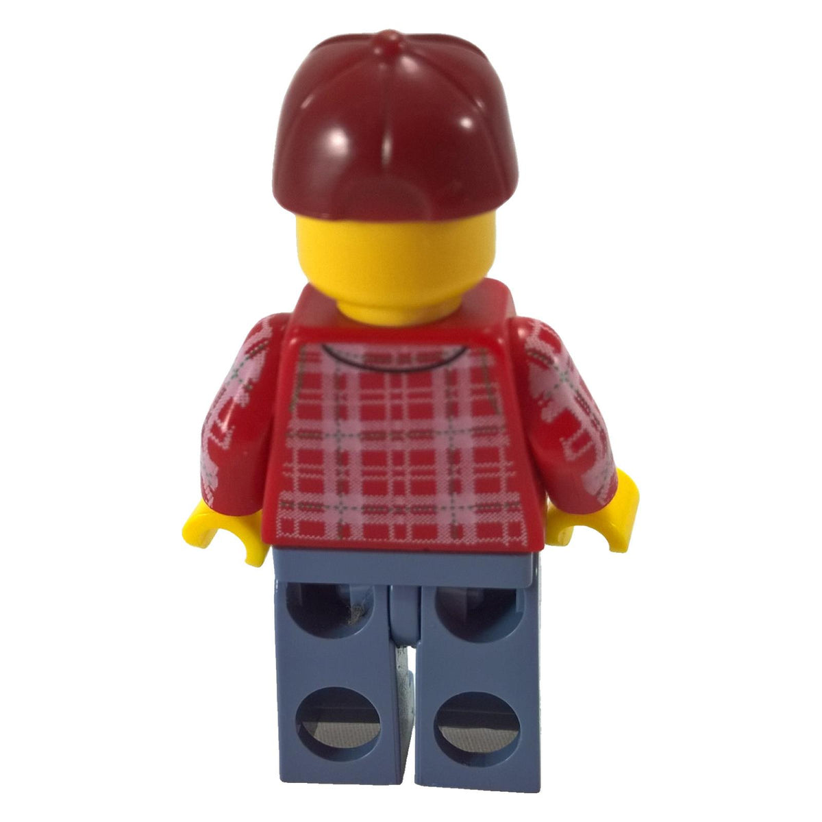 LEGO® Lumberjack Series 5 col072 back view showing plaid shirt printing and red cap