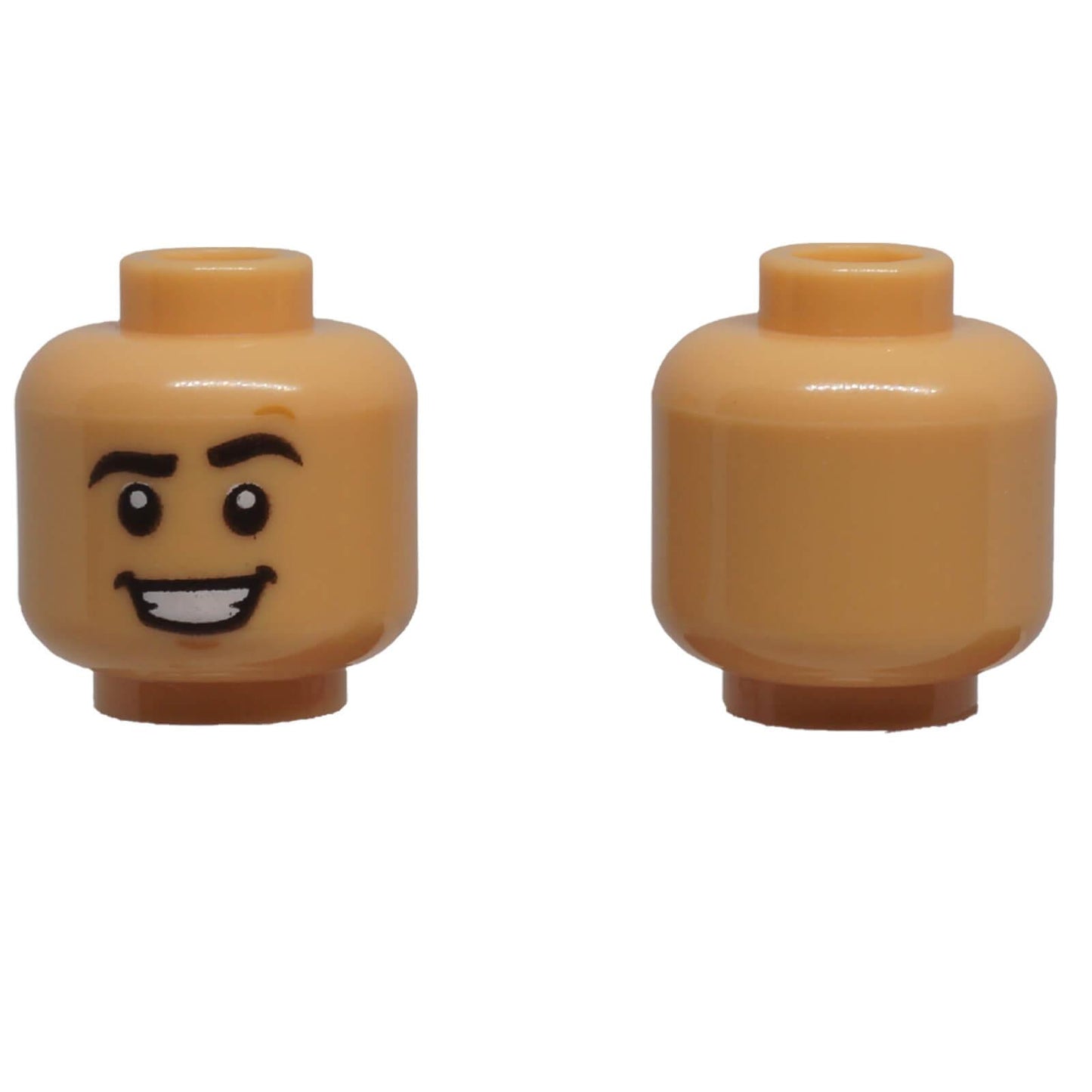 LEGO® Male Minifigure Head 3626pb3152 with Raised Eyebrow and Open-Mouth Smile