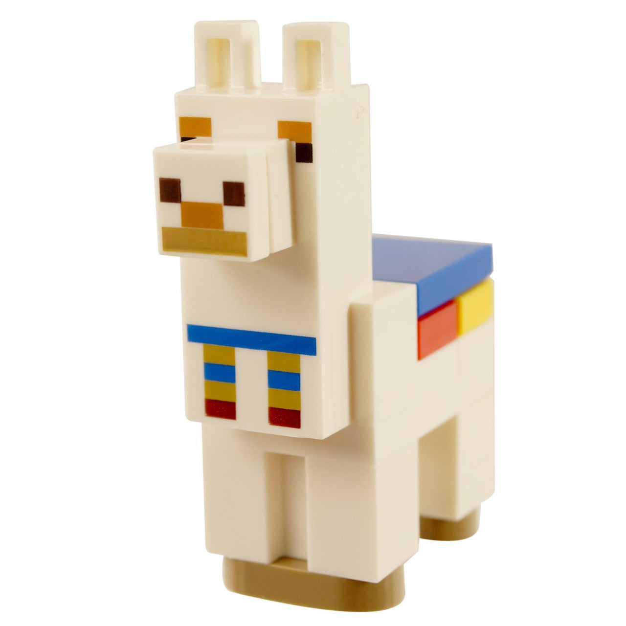 LEGO Minecraft 흰색 알파카 라마 벽돌로 만들어진 동물 피규어와 담요