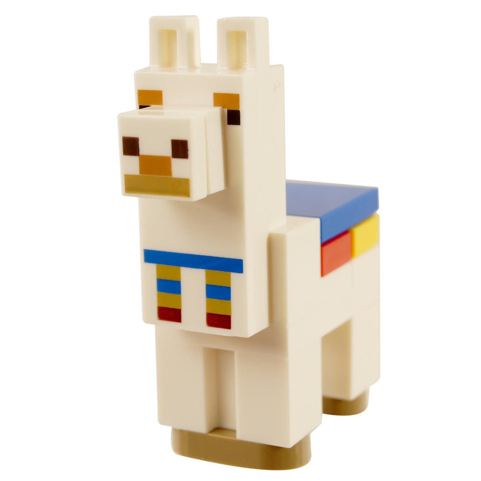 LEGO Minecraft white alpaca llama brick built animal figure with blanket