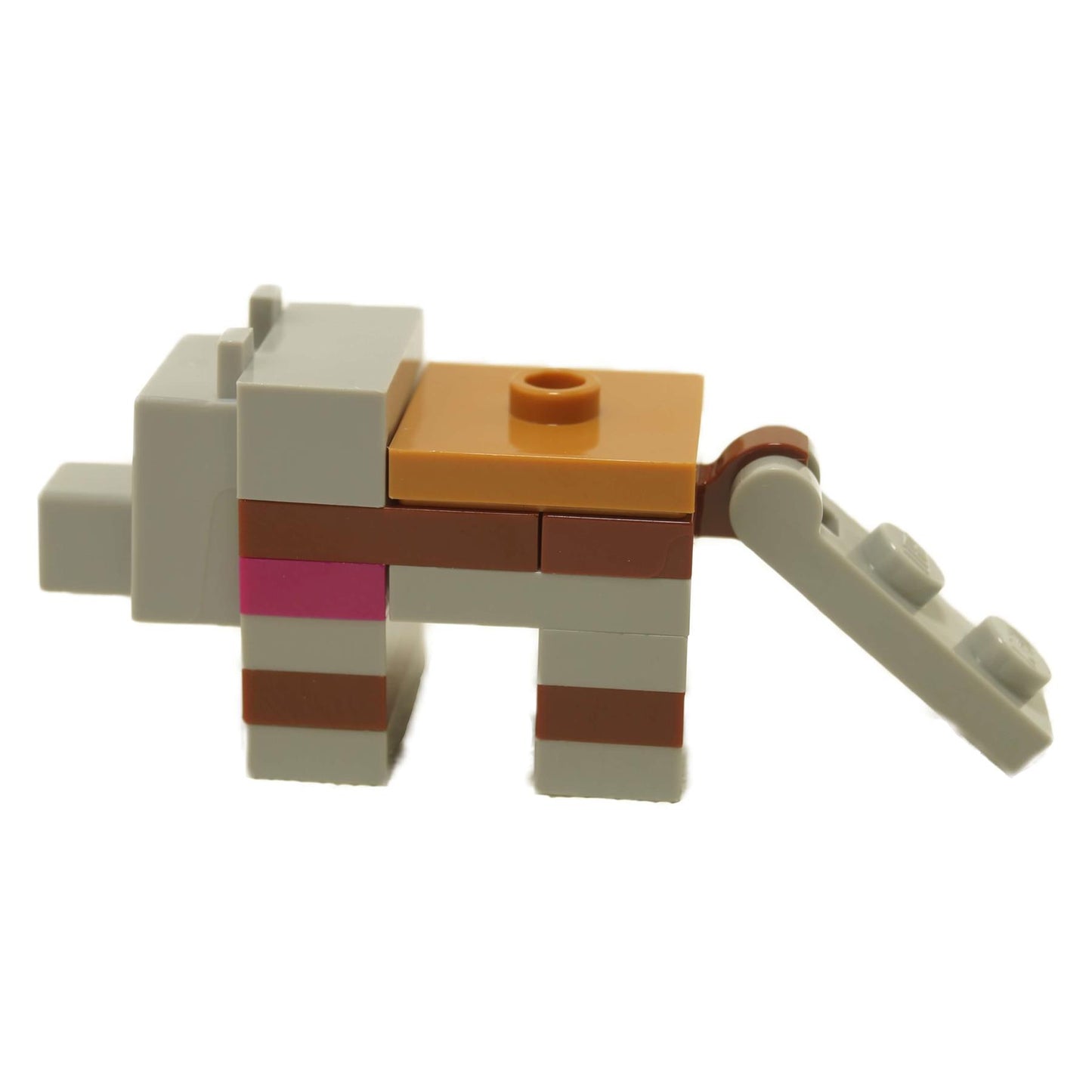 LEGO Minecraft armored tamed wolf brick built animal side view minewolf09