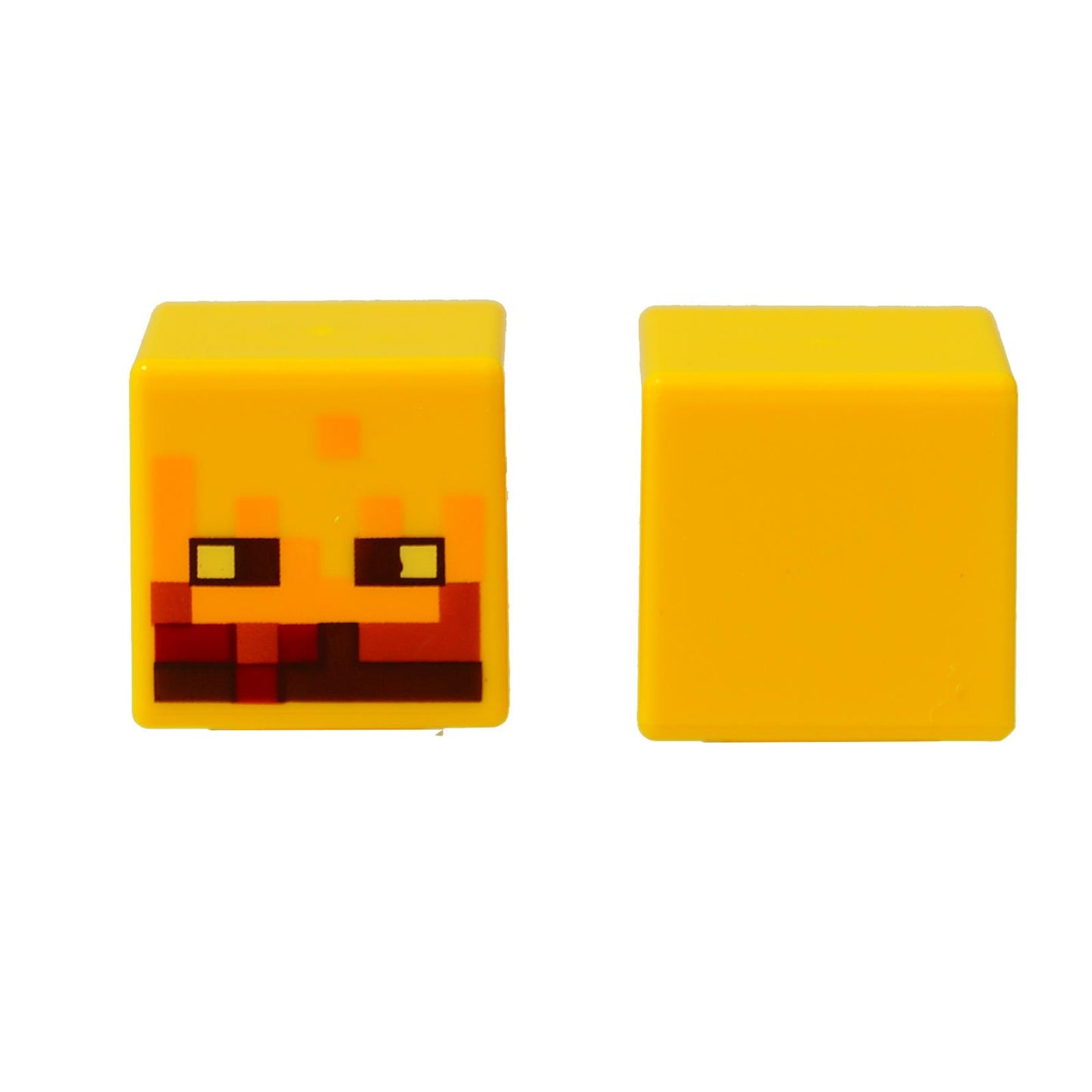 LEGO® Minecraft Blaze cube head, yellow block-style head with printed face used for Blaze mob builds

