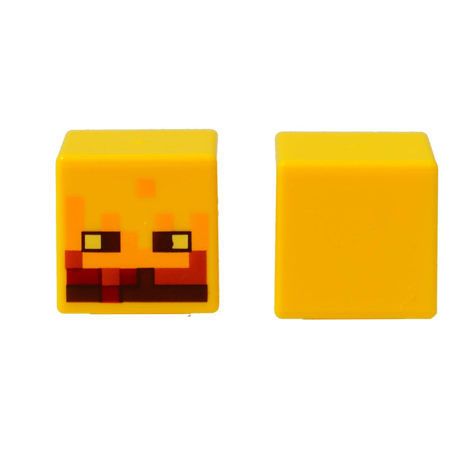 LEGO® Minecraft Blaze cube head, yellow block-style head with printed face used for Blaze mob builds
