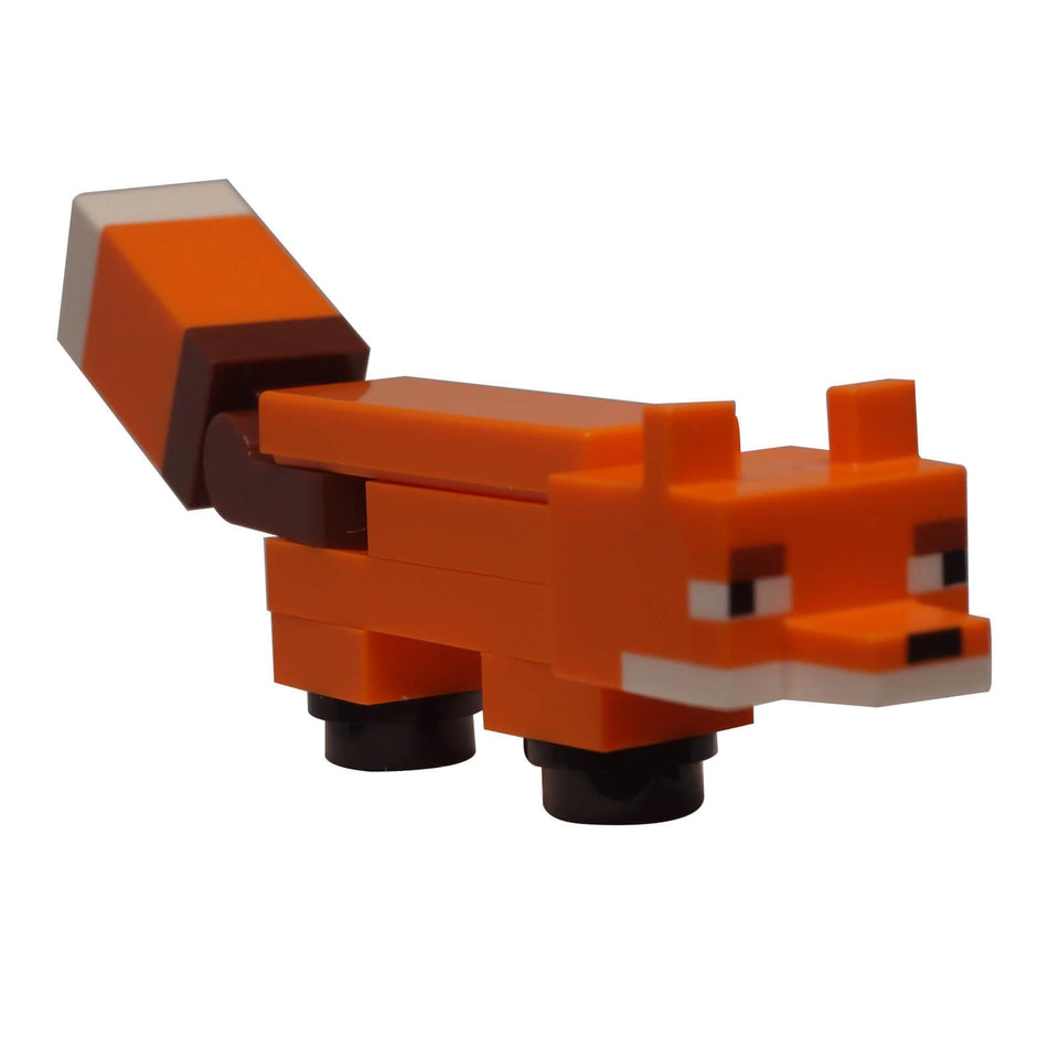 LEGO Minecraft fox brick built with white face from set 21585 Chicken Farm