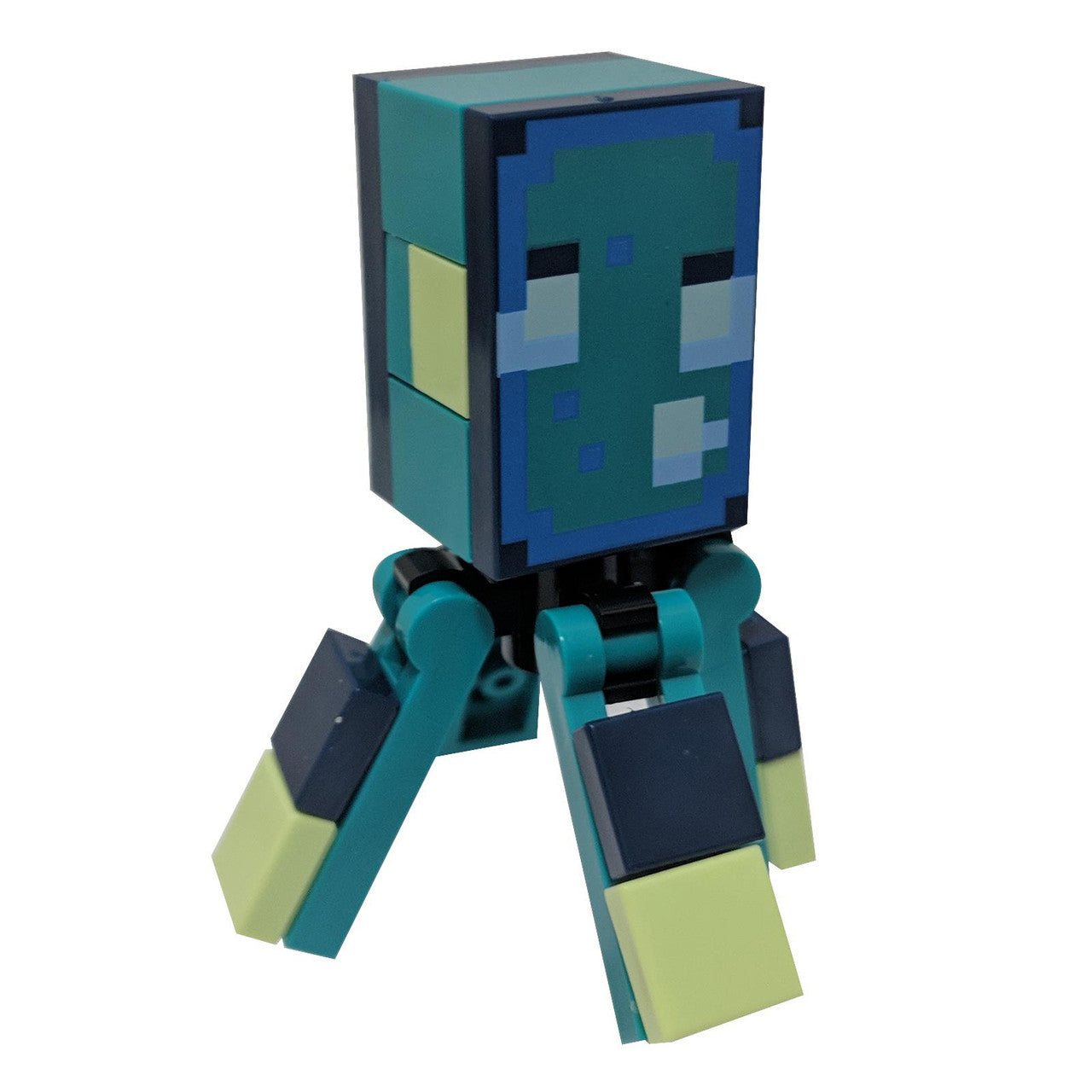 LEGO Minecraft glow squid brick-built figure minesquid02 with pixel face and tentacles