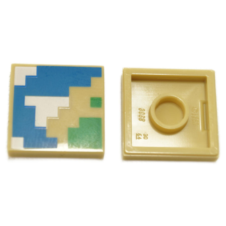 LEGO Minecraft map printed tile 2x2 part 3068pb1892
