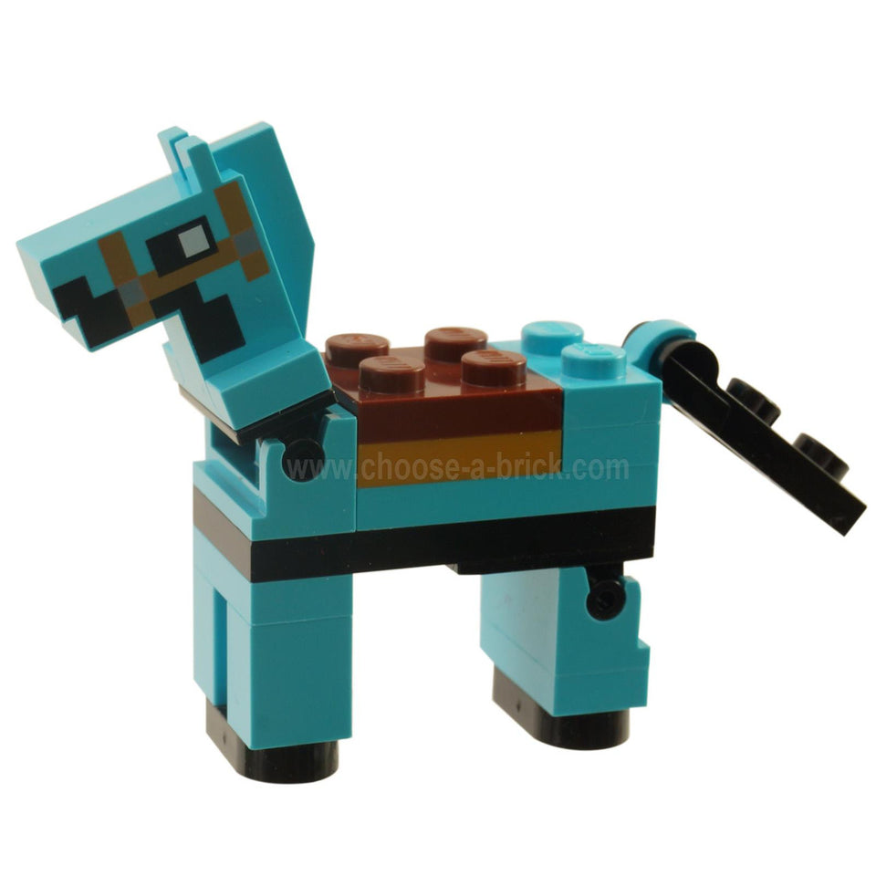 Caballo de Minecraft Azure Medio - Construido con ladrillos
