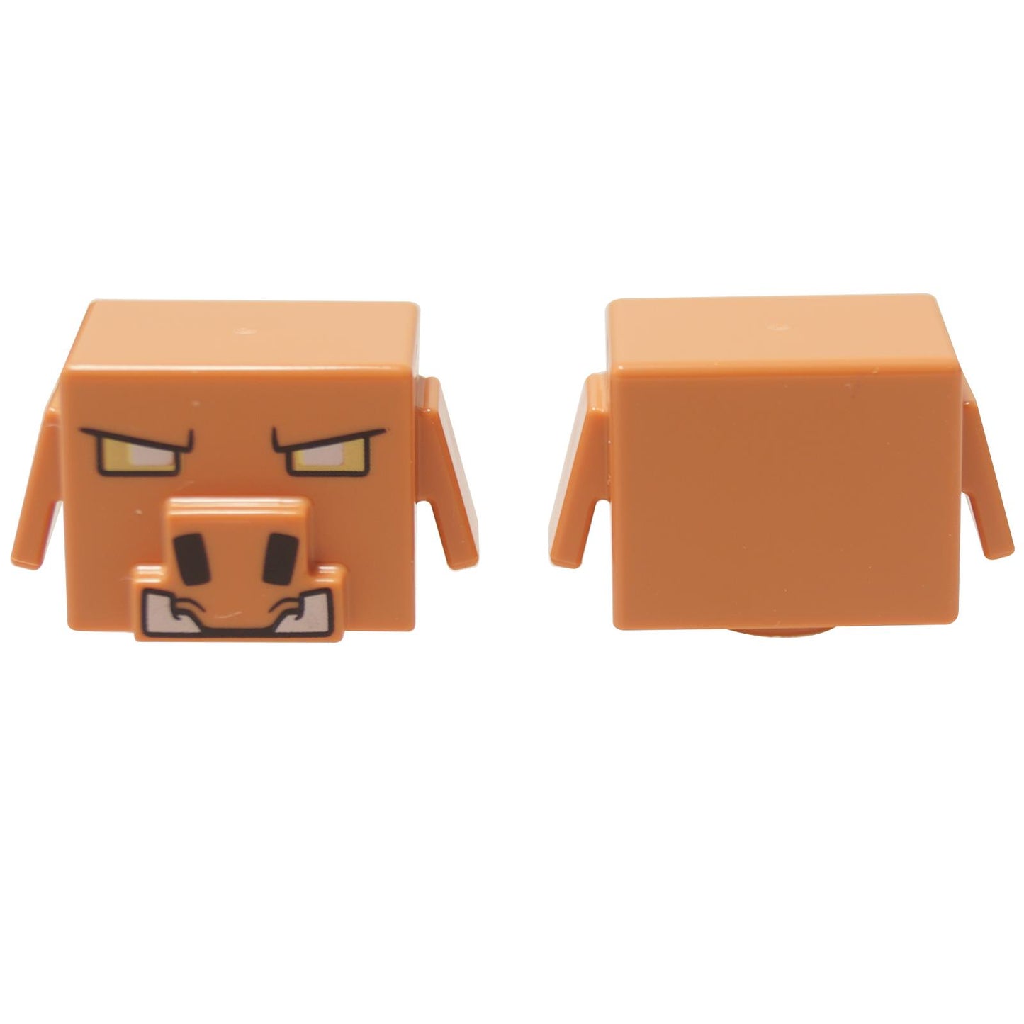 LEGO® Minecraft Piglin -pään (73232pb04), keskikokoinen nougat-kubipää, jossa on painettu pikselöity Piglinin kasvot.