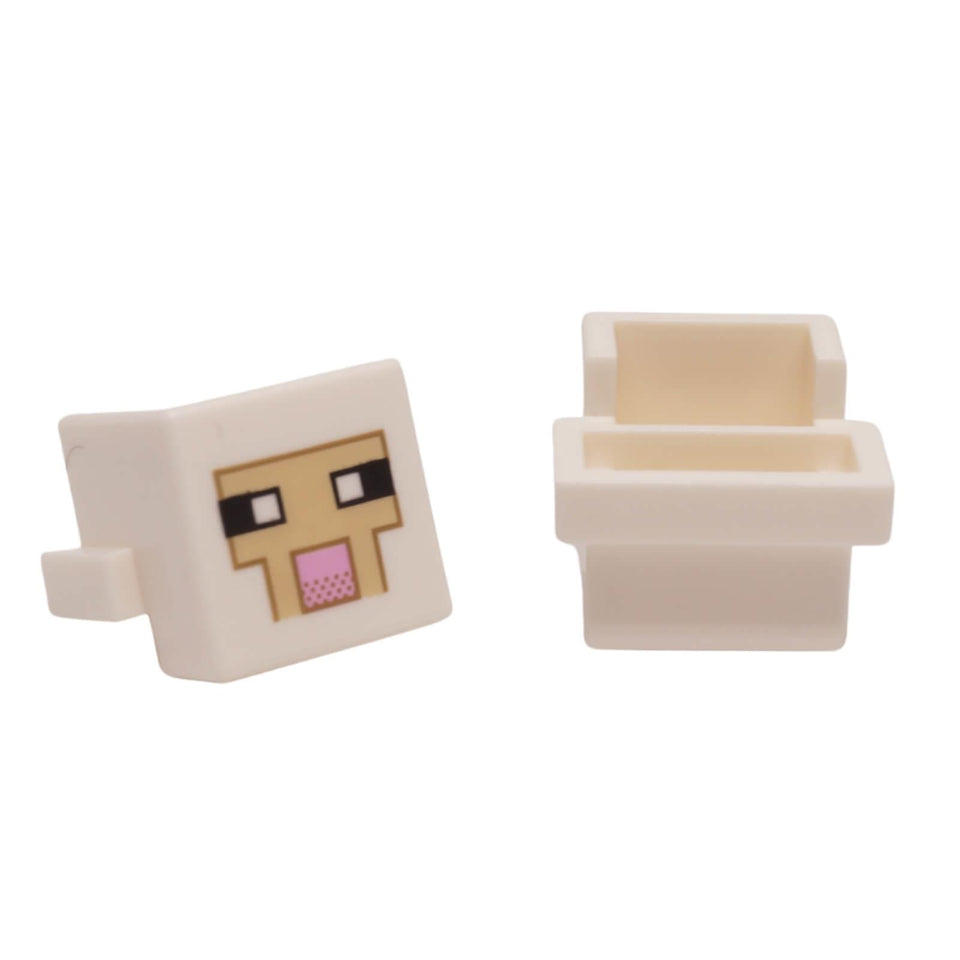 LEGO Minecraft Sheep Head 19727pb013 with printed pixelated face
