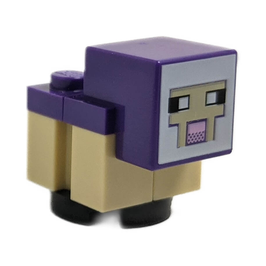 LEGO Minecraft sheep lamb dark purple head brick built minesheep11
