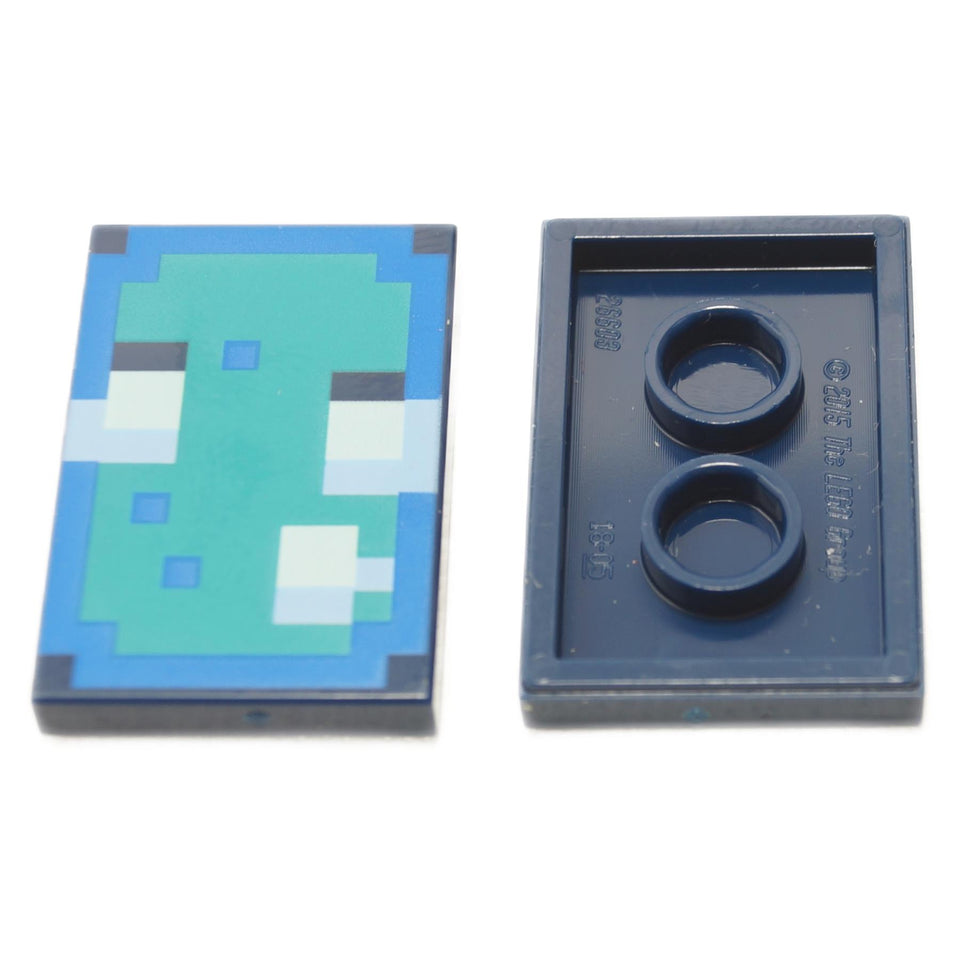 LEGO Minecraft squid face printed tile 2x3 part 26603pb218