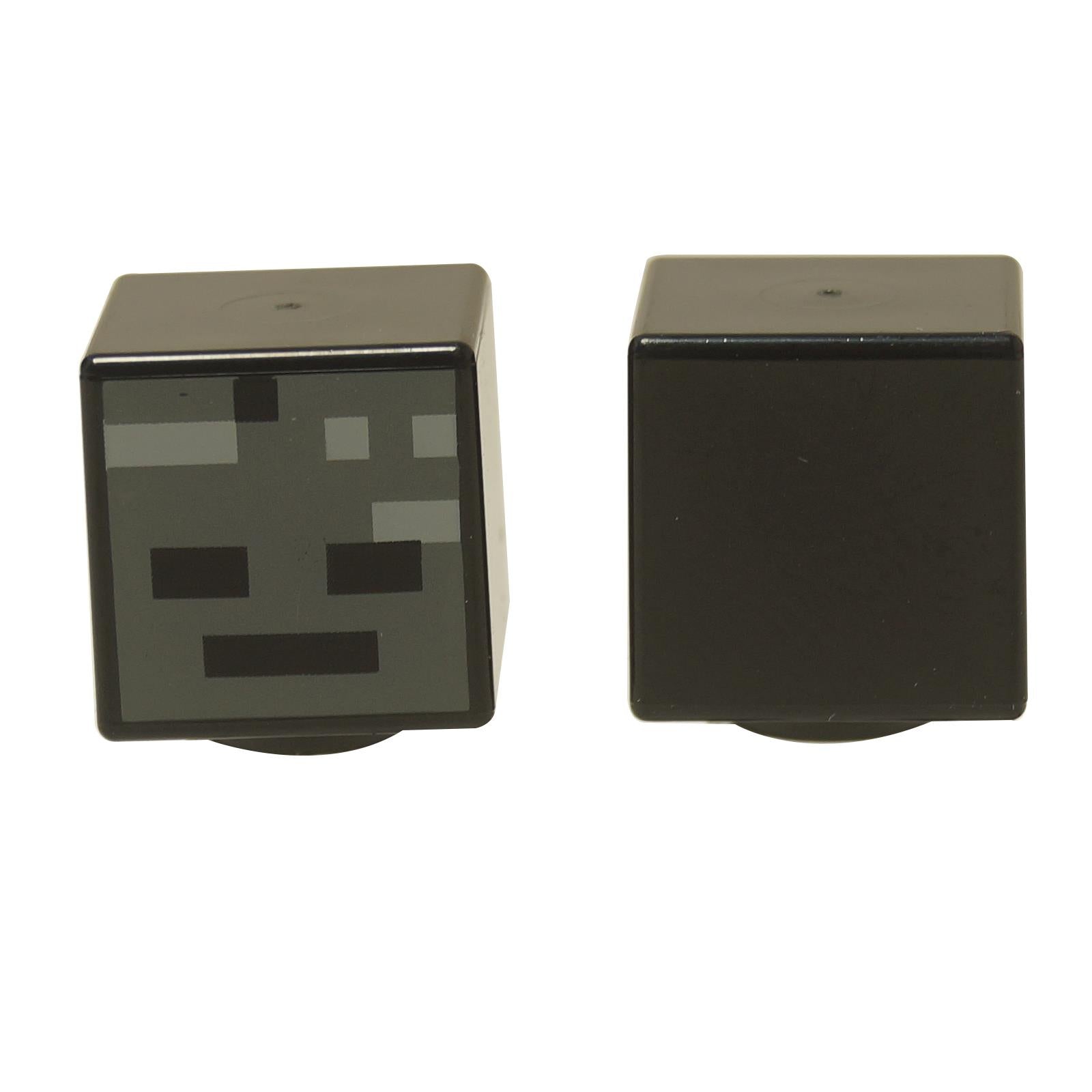 LEGO® Minecraft Wither Skeleton Head (19729pb010), a black cube head with the pixelated Wither Skeleton face pattern.