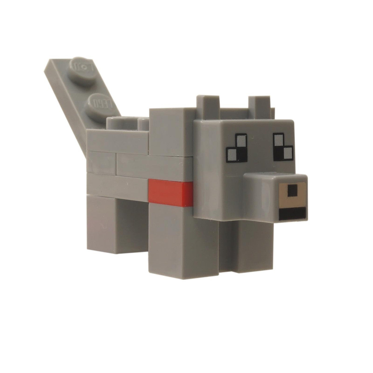 LEGO Minecraft wolf animal figure V1 brick built gray wolf minewolf01