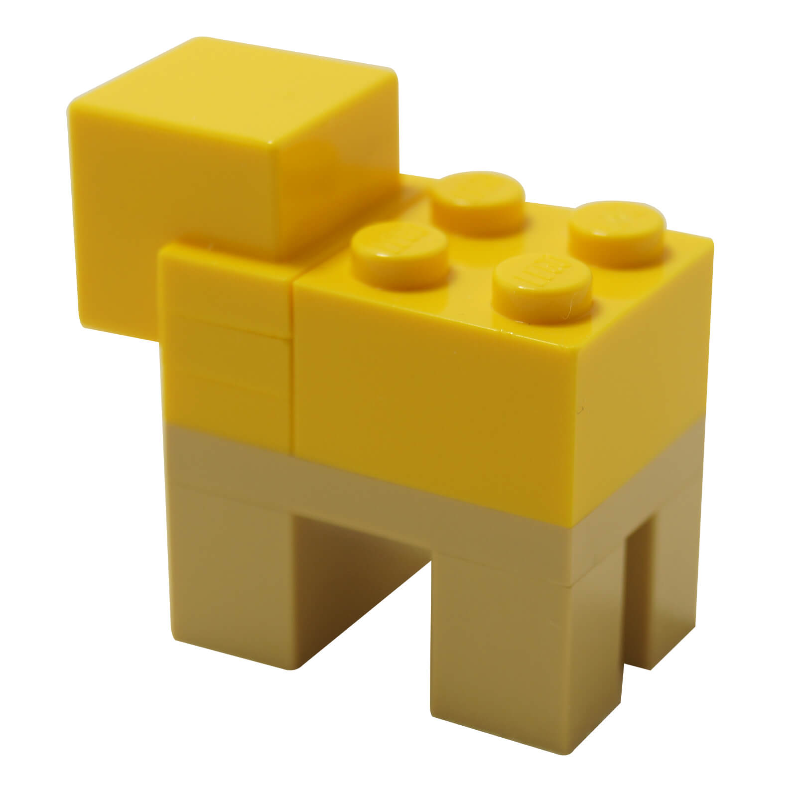 LEGO Minecraft yellow sheep brick built animal figure minesheep06 backview