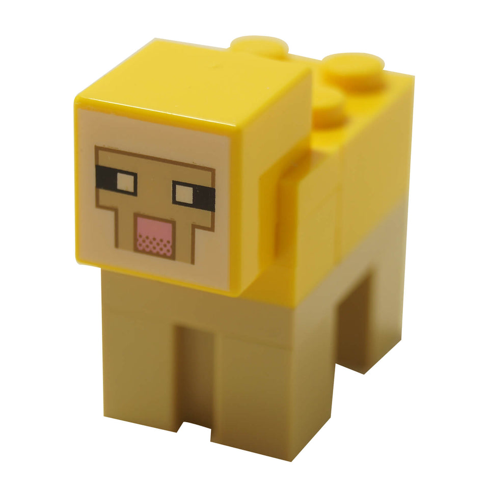 LEGO Minecraft yellow sheep brick built animal figure minesheep06