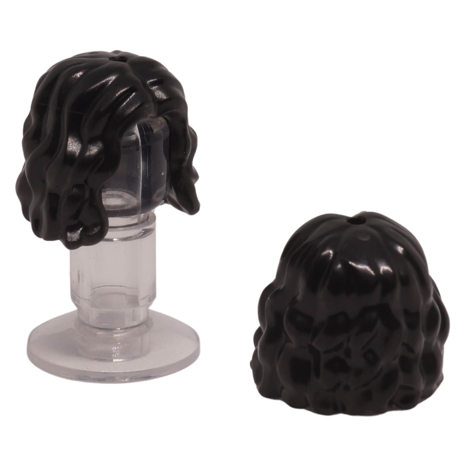 LEGO® Mini-Doll Hair Piece 2632 Wavy Mid-Length Center-Parted Hairstyle black