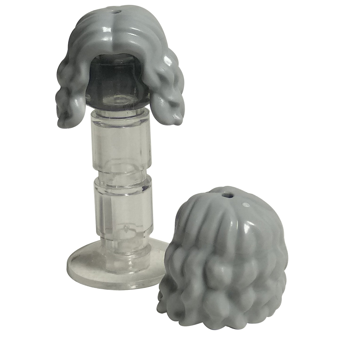 LEGO® Mini-Doll Hair Piece 2632 Wavy Mid-Length Center-Parted Hairstyle light bluish gray
