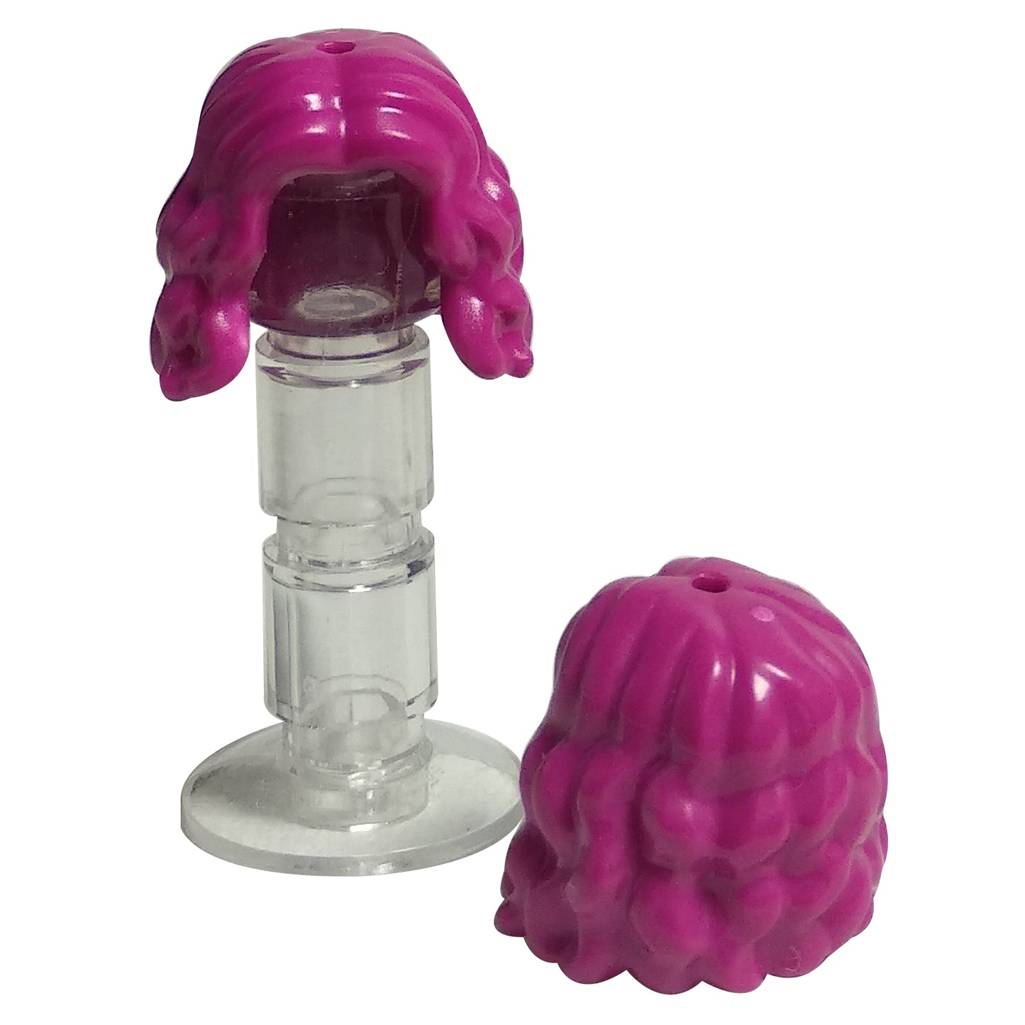 LEGO® Mini-Doll Hair Piece 2632 Wavy Mid-Length Center-Parted Hairstyle magenta