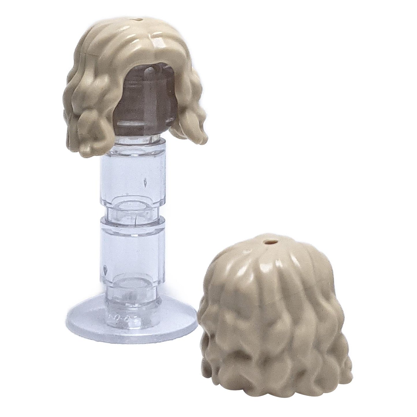 LEGO® Mini-Doll Hair Piece 2632 Wavy Mid-Length Center-Parted Hairstyle tan