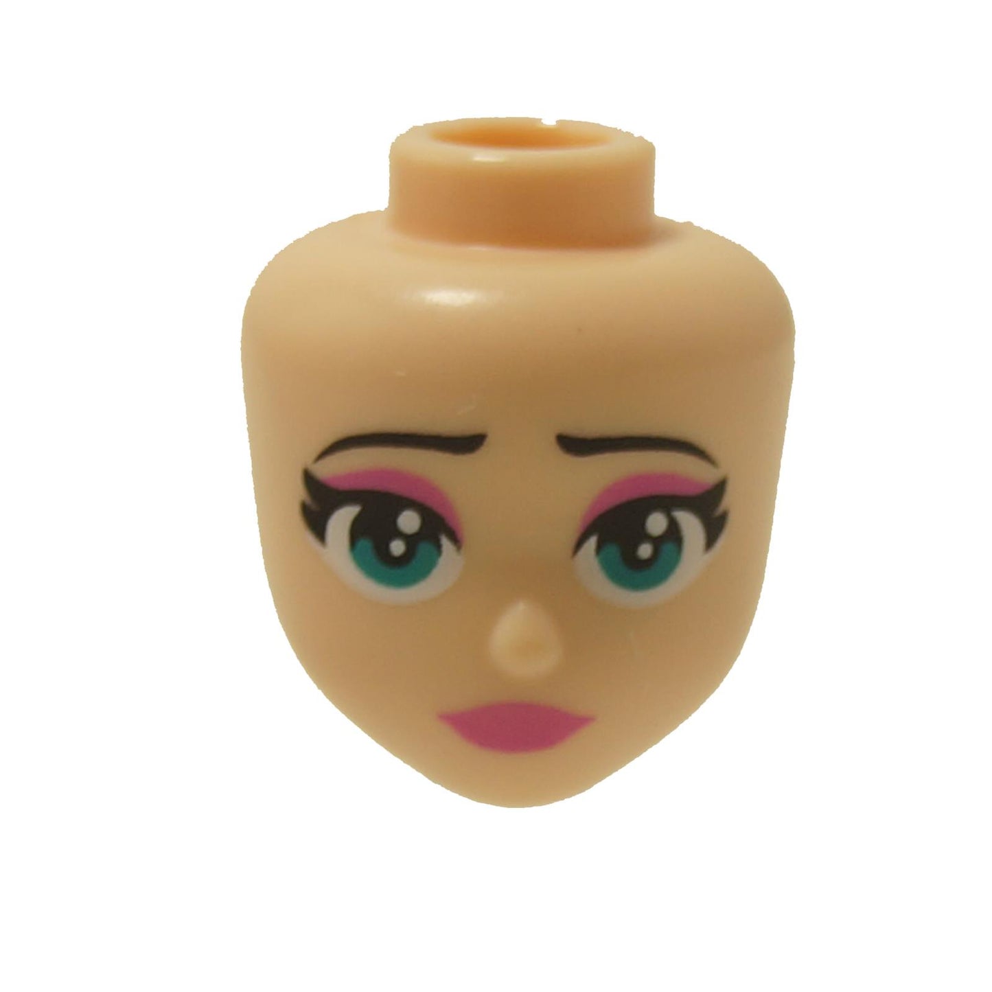LEGO mini doll head 52085 with turquoise eyes and printed face