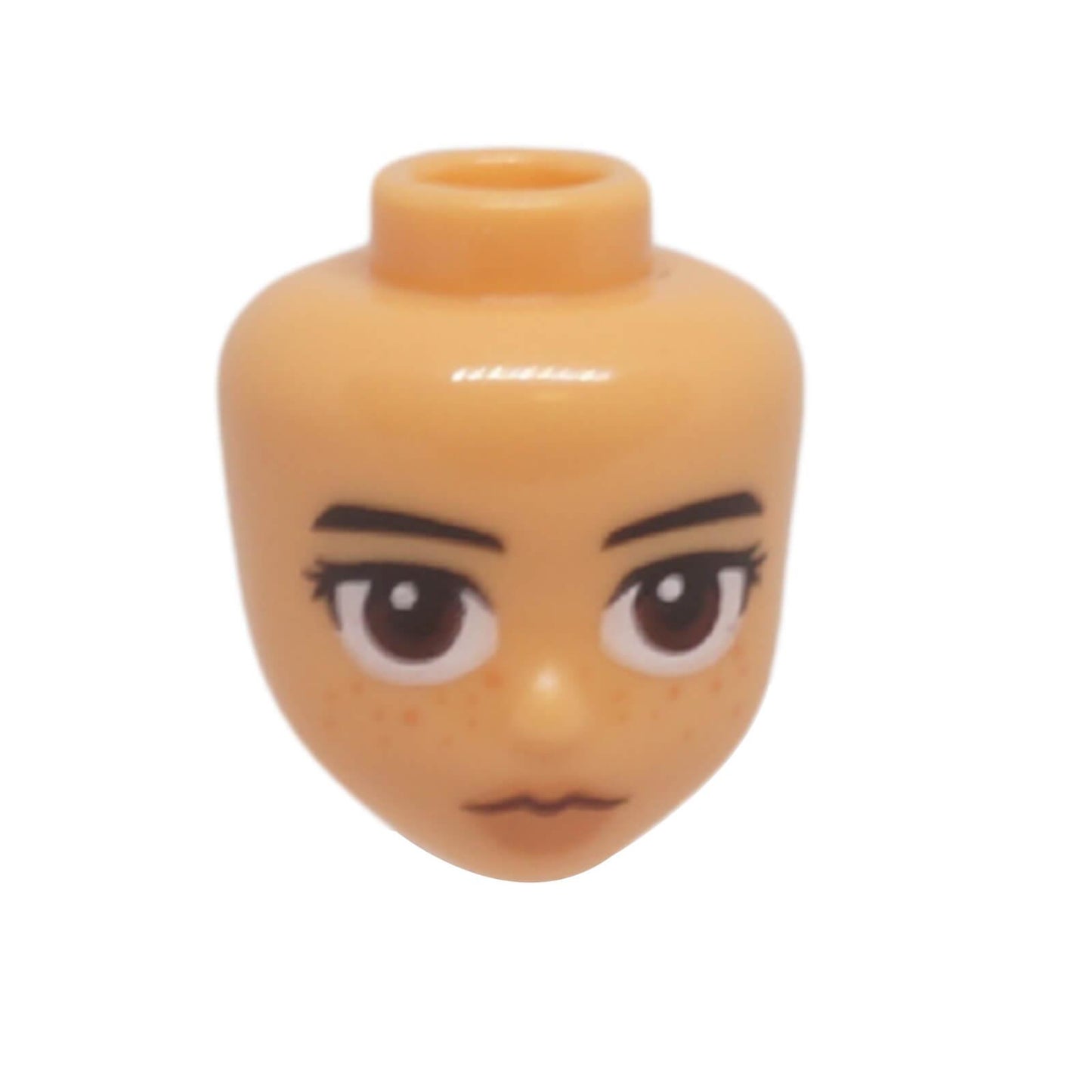 LEGO® Mini Doll Head with dark brown eyes and freckles 109606