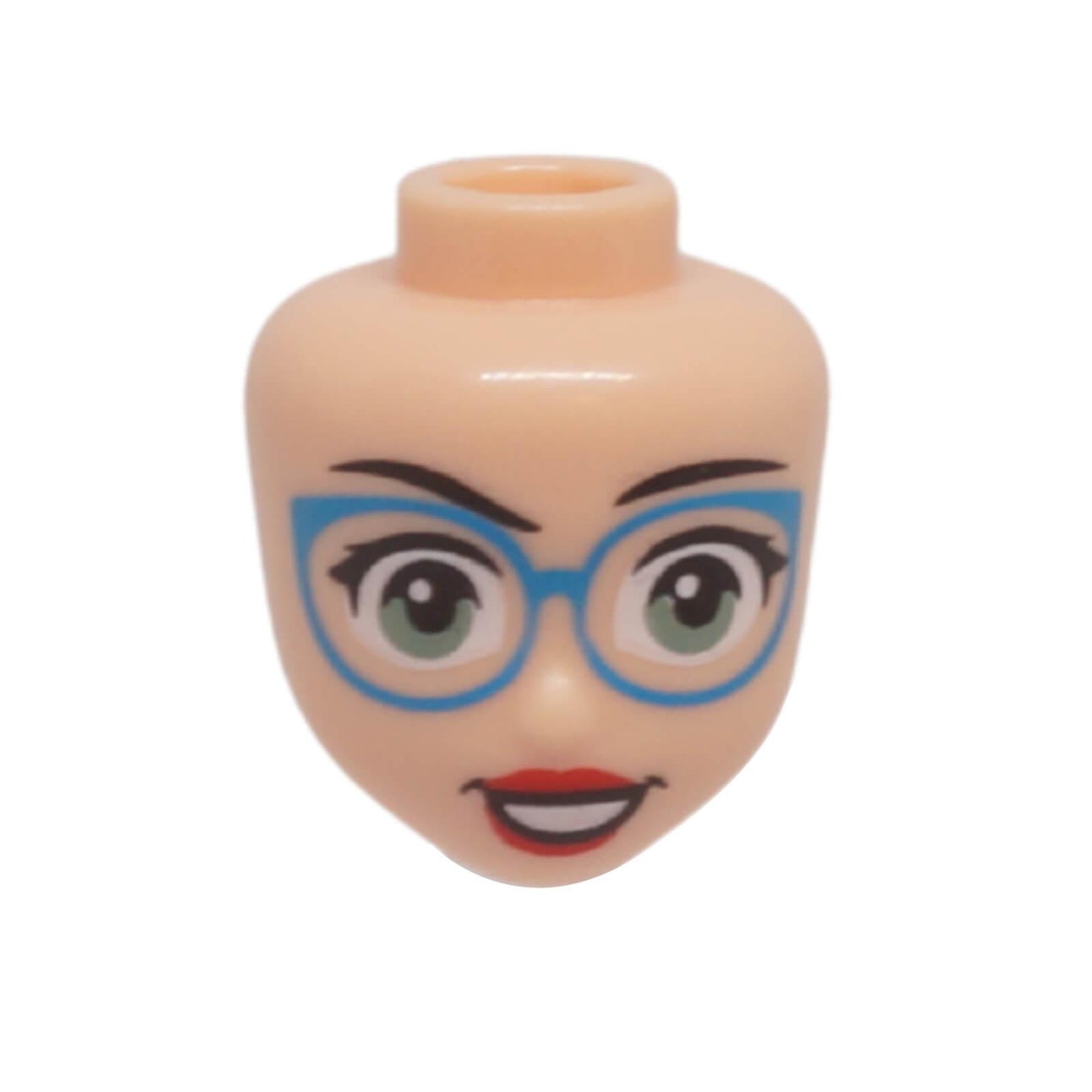 LEGO® Mini Doll Head with printed glasses and smiling face 113973