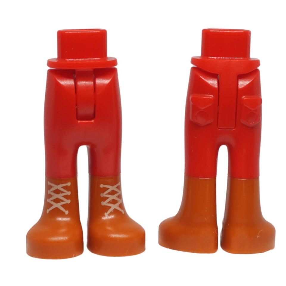 LEGO Mini Doll hips and trousers with molded boots and printed tan laces 67072c00pb021