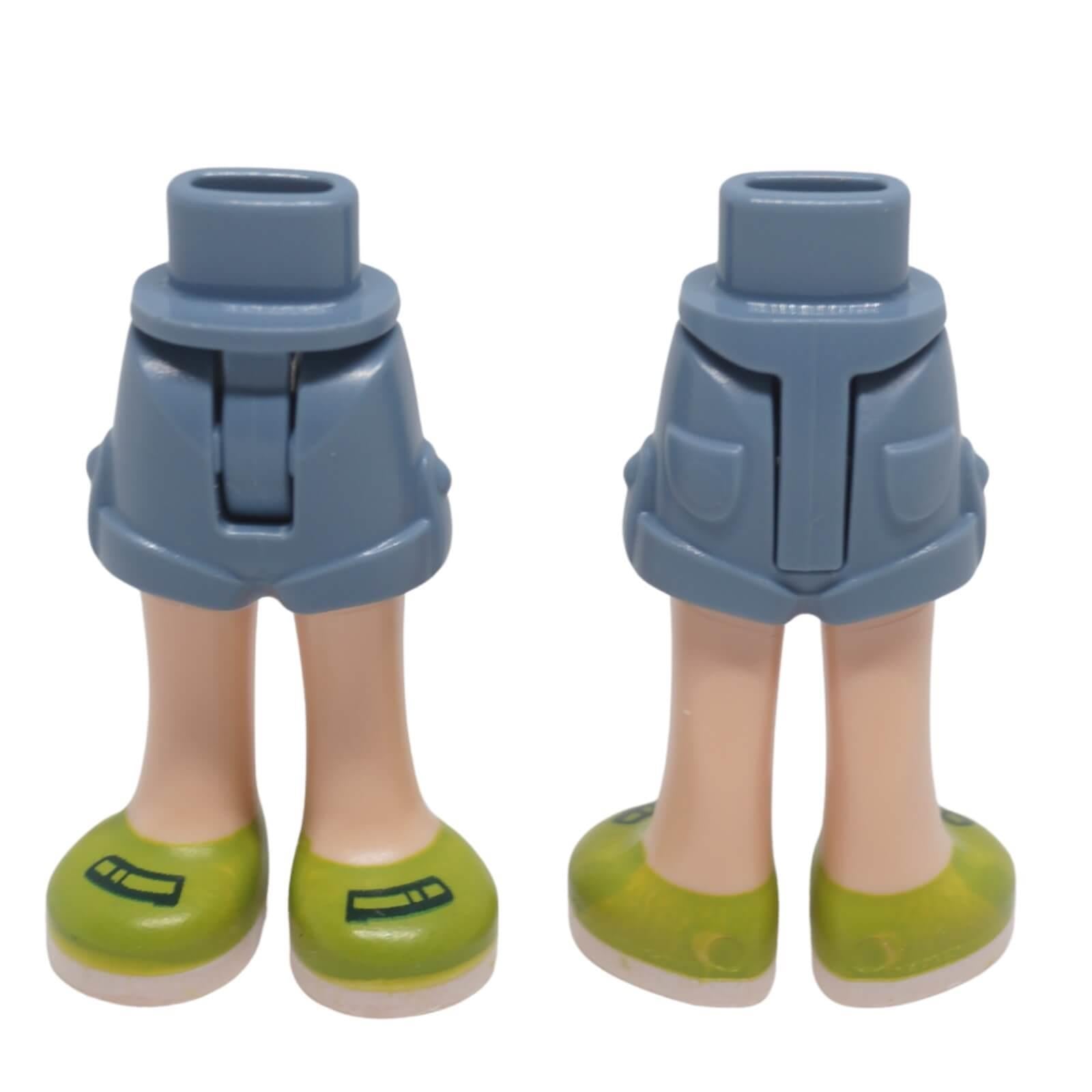 LEGO mini doll legs with blue shorts and lime shoes pattern 1826cc00pb005