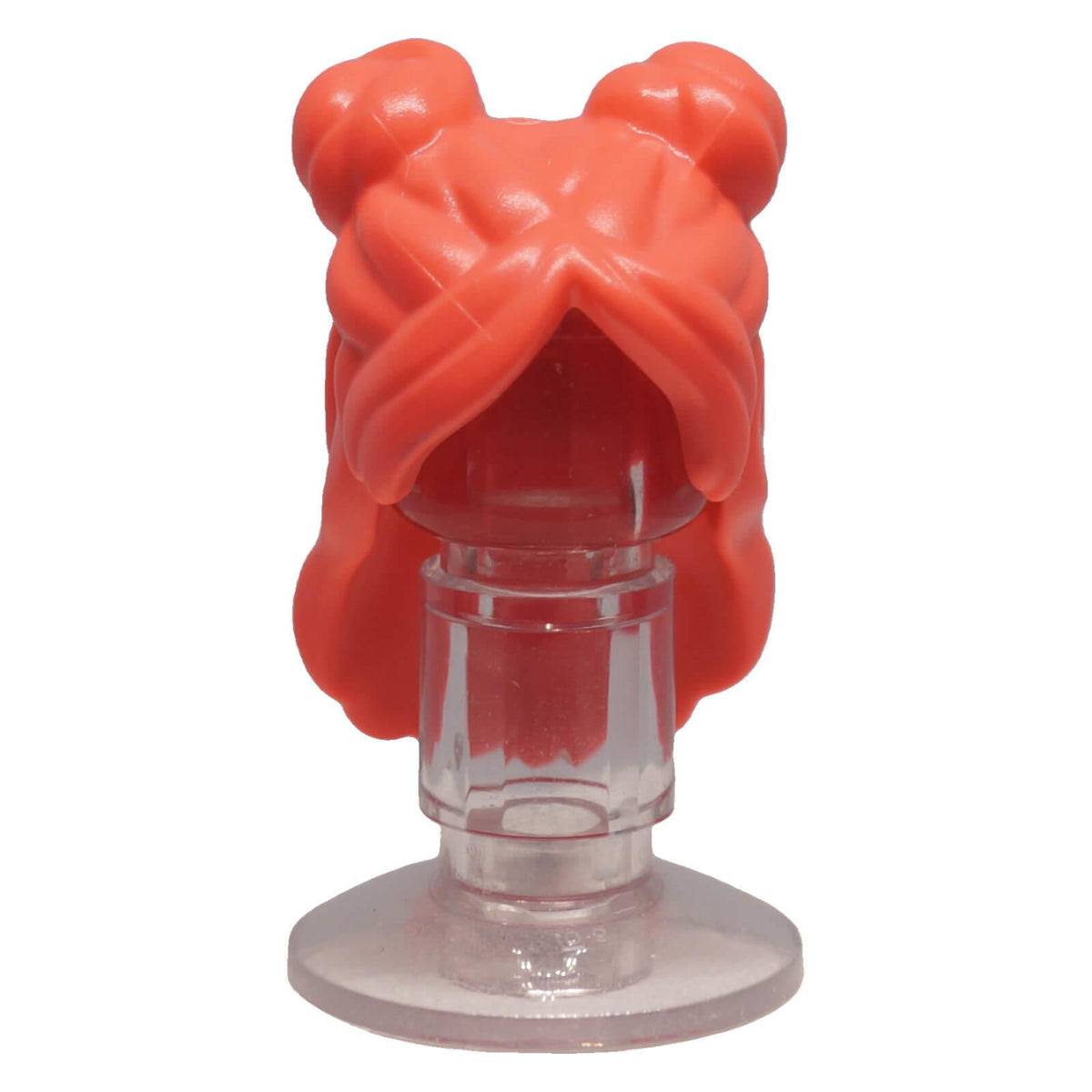 LEGO® coral mini-doll long hair 5227 with parted bangs and two buns front view