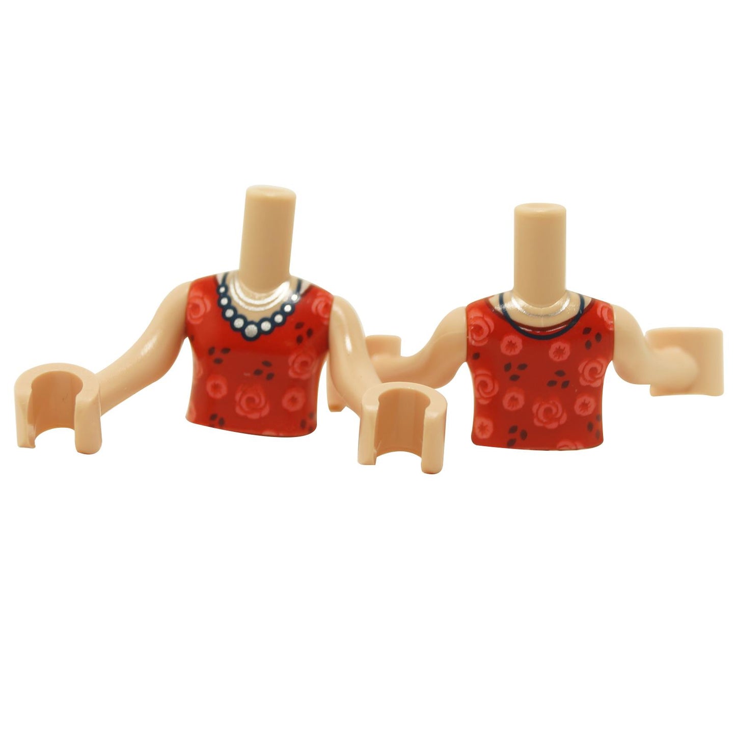 LEGO mini-doll torso red floral printed top part FTGpb383c01