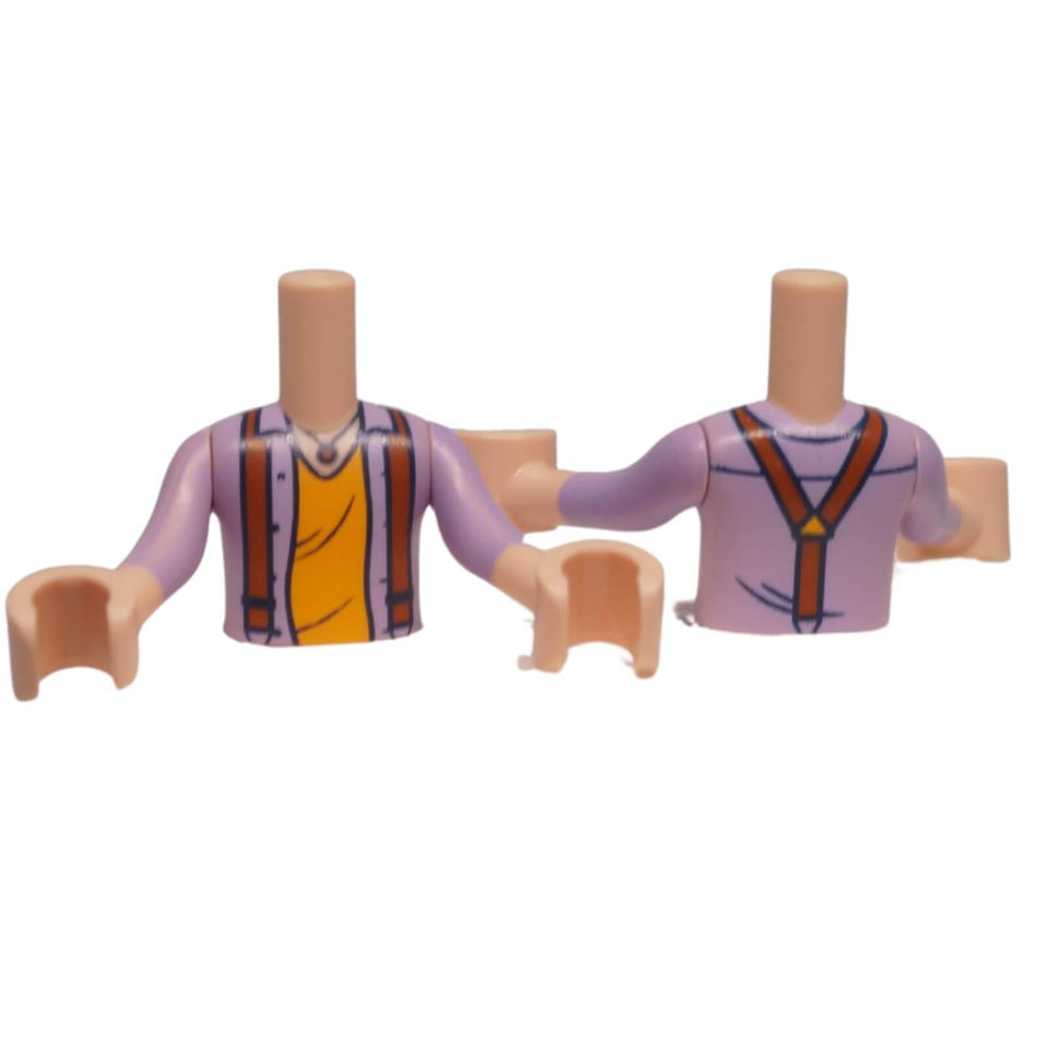 LEGO Mini Doll torso with suspenders necklace and layered shirt design FTBpb137c01