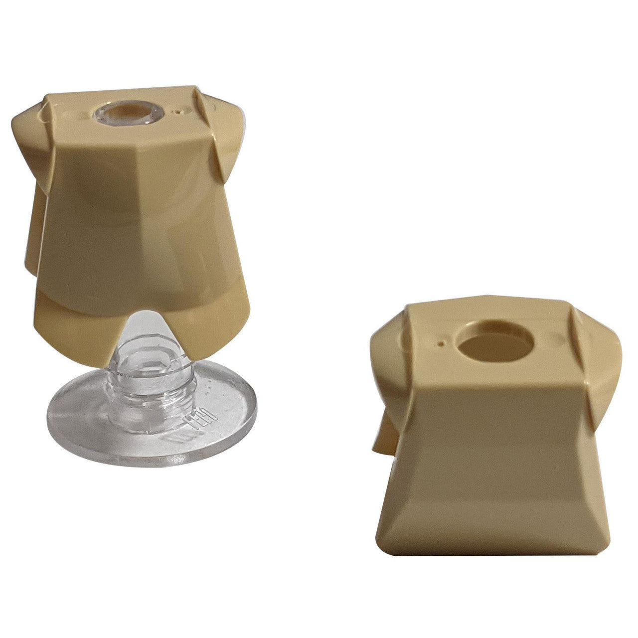 LEGO® minifigure armor breastplate with leg protection 2587, front view in tan