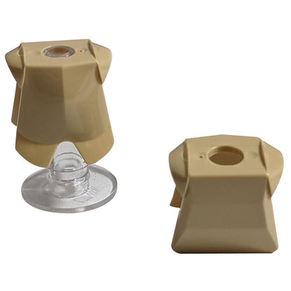 LEGO® minifigure armor breastplate with leg protection 2587, front view in tan