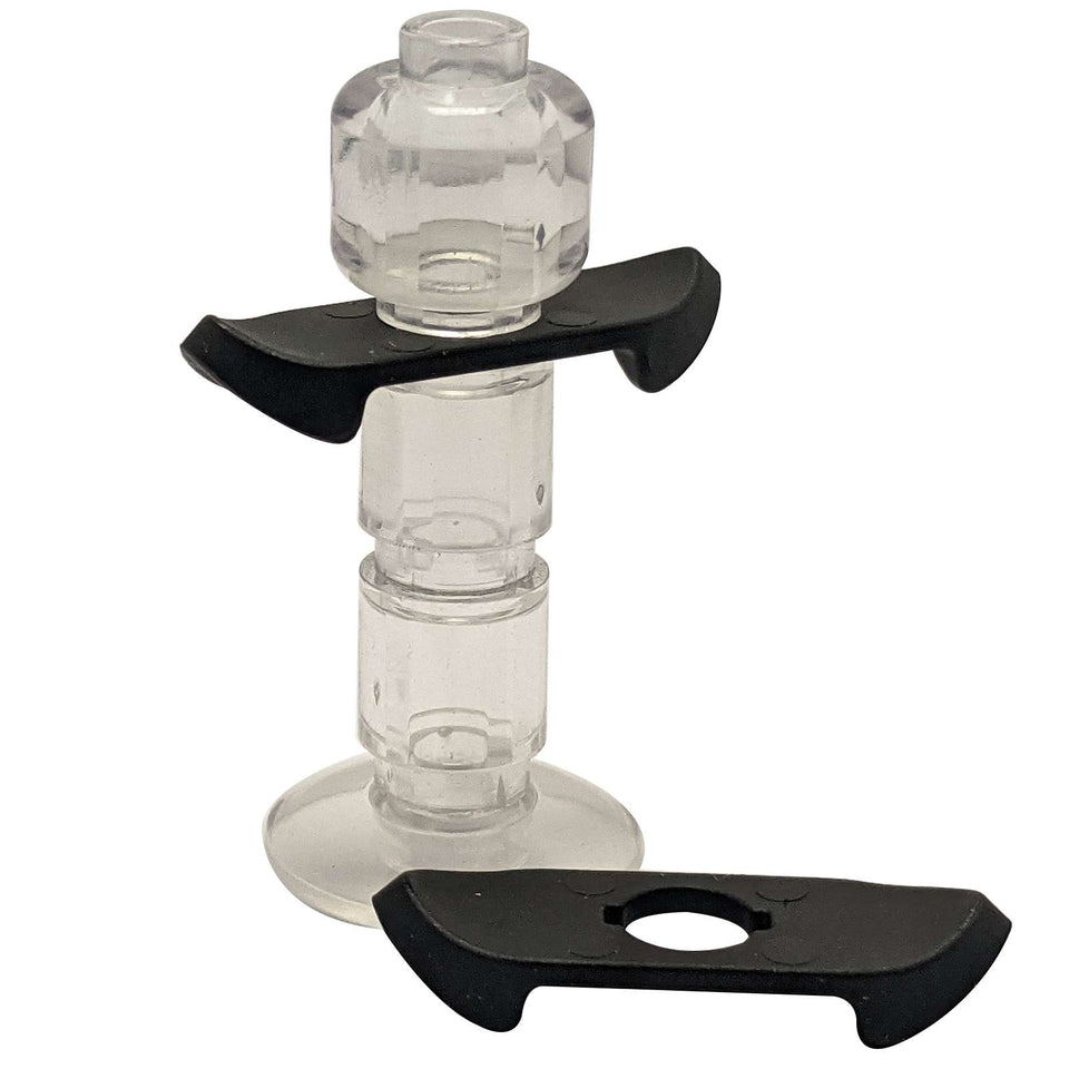 LEGO® minifigure armor shoulder pads with pointed ends in black, angular protective gear accessory.
