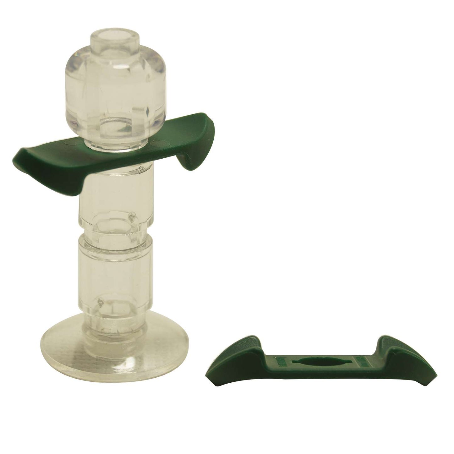 LEGO® minifigure armor shoulder pads with pointed ends in dark green, angular protective gear accessory.
