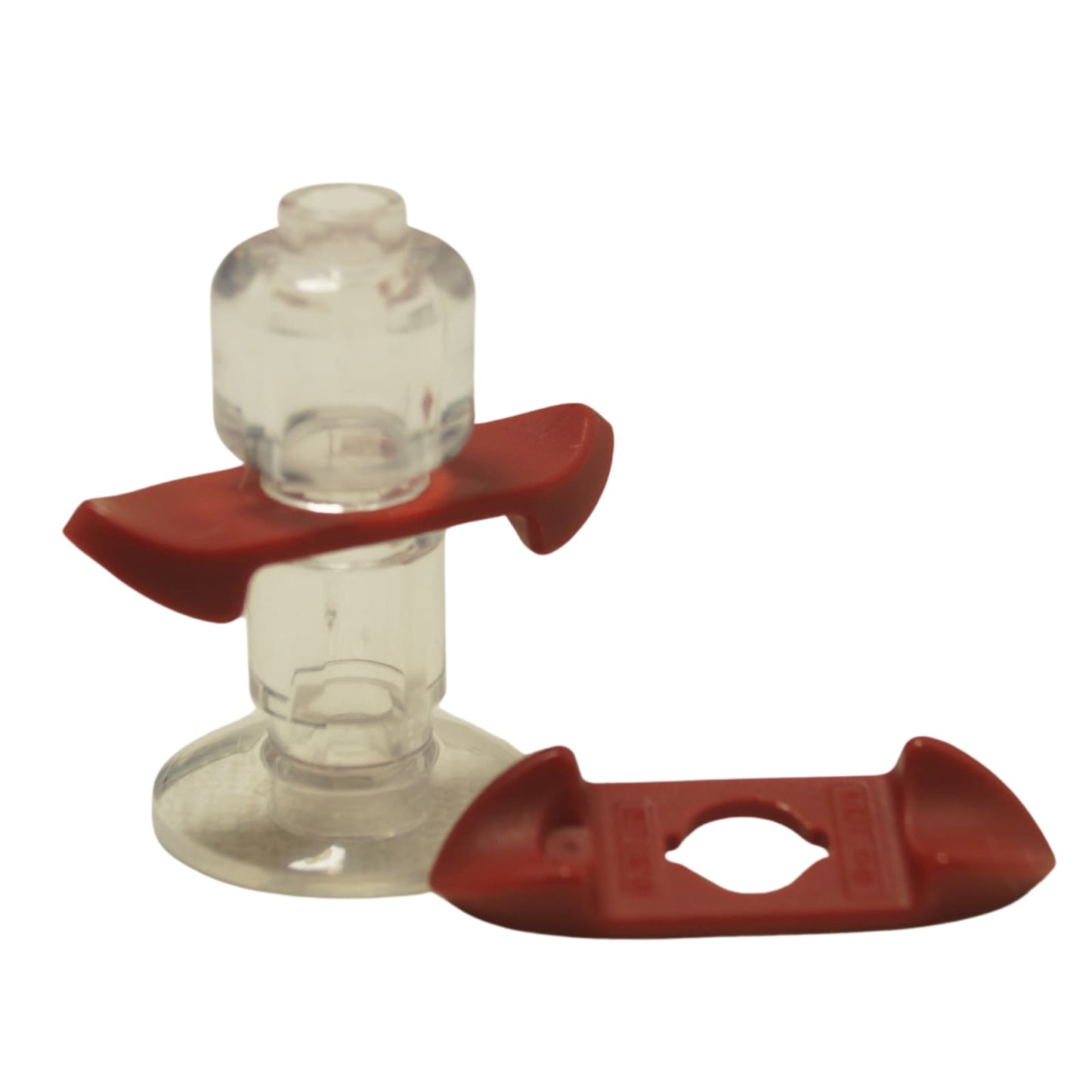 LEGO® minifigure armor shoulder pads with pointed ends in dark red, angular protective gear accessory.

