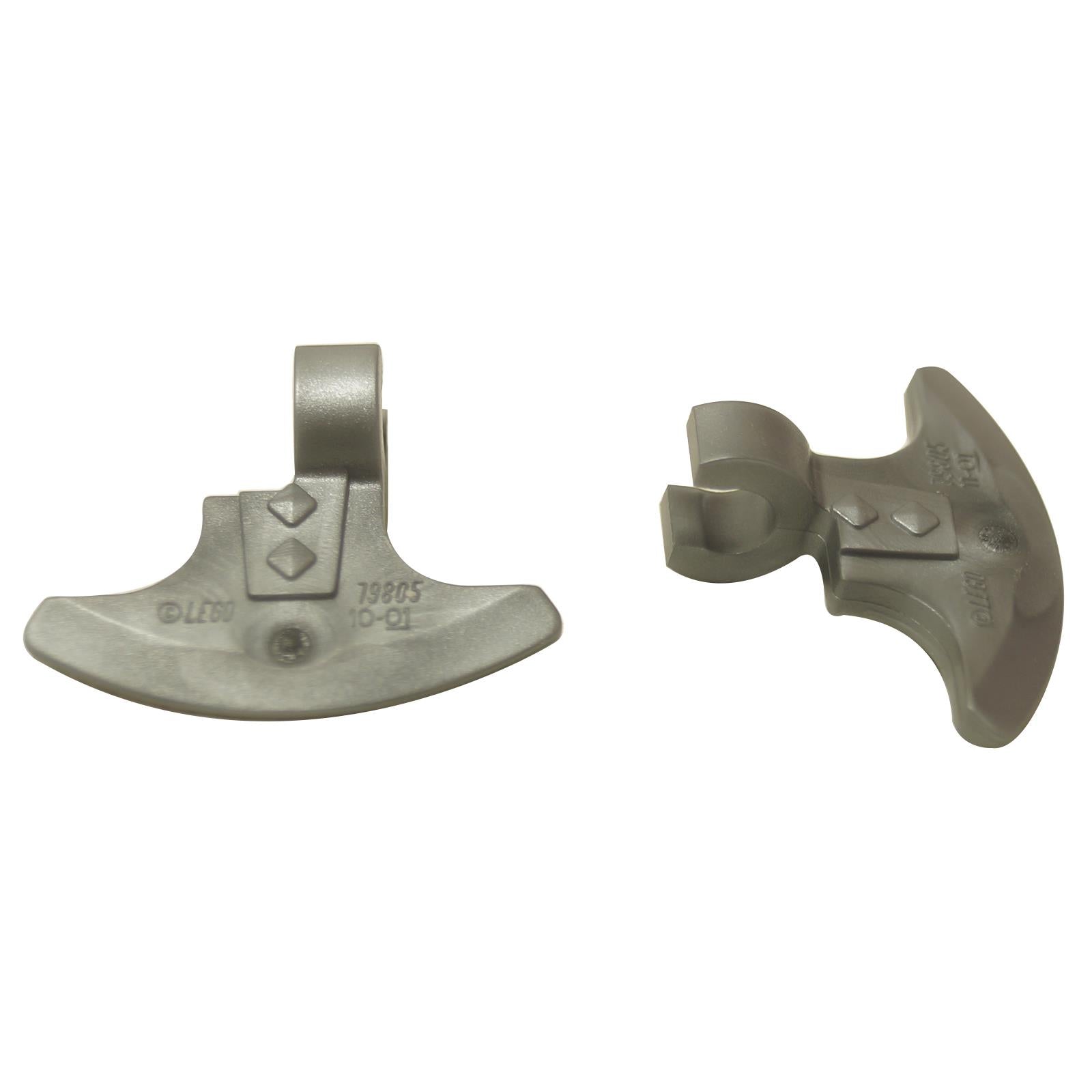 LEGO® minifigure axe head with clip part 53454 flat silver